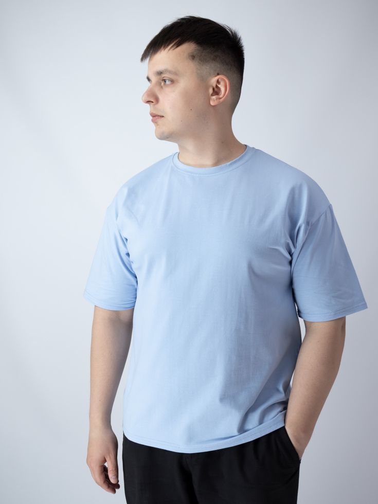 Футболка чоловіча oversize блакитна