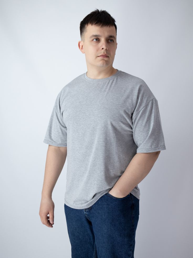 Футболка чоловіча oversize сірий меланж