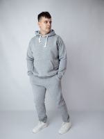 Спортивні теплі штани на флісі чоловічі Кокон сірий меланж