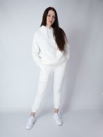 Теплые женские штаны на флисе спортивные Кокон крем
