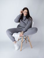 Теплі спортивні штани жіночі на флісі Кокон сірі